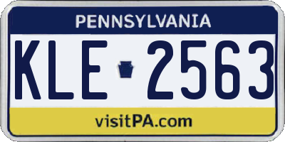 PA license plate KLE2563