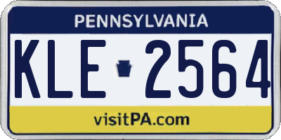 PA license plate KLE2564