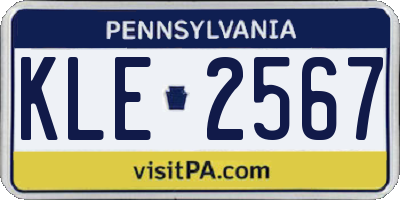 PA license plate KLE2567