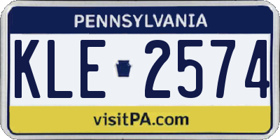 PA license plate KLE2574
