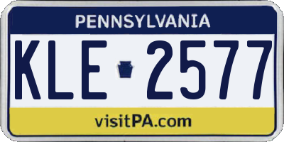 PA license plate KLE2577