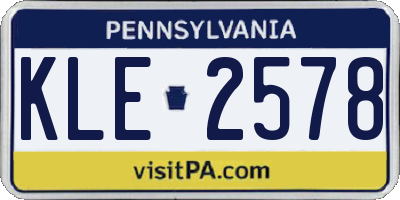 PA license plate KLE2578