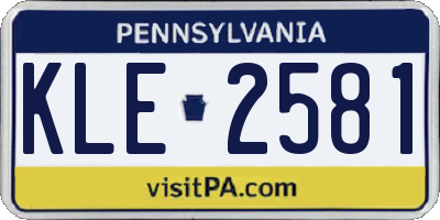 PA license plate KLE2581