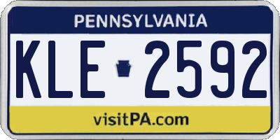 PA license plate KLE2592