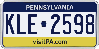 PA license plate KLE2598