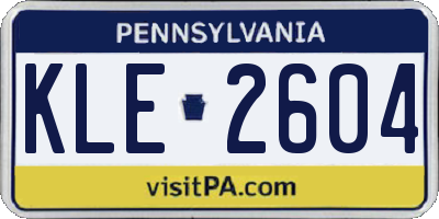 PA license plate KLE2604
