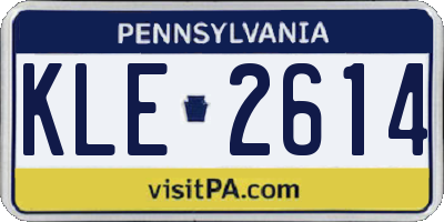 PA license plate KLE2614