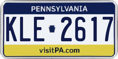 PA license plate KLE2617
