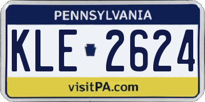 PA license plate KLE2624