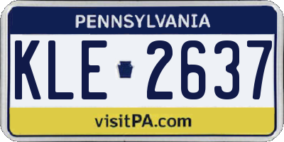 PA license plate KLE2637