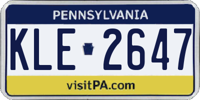 PA license plate KLE2647