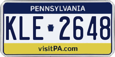 PA license plate KLE2648