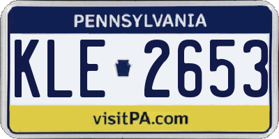 PA license plate KLE2653