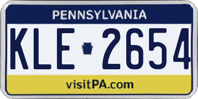 PA license plate KLE2654
