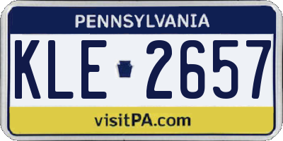 PA license plate KLE2657
