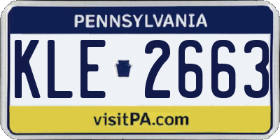 PA license plate KLE2663