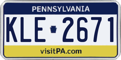 PA license plate KLE2671