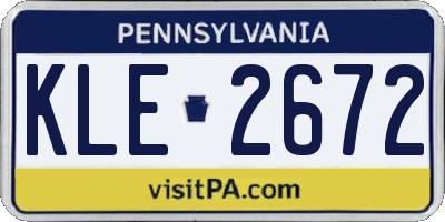 PA license plate KLE2672