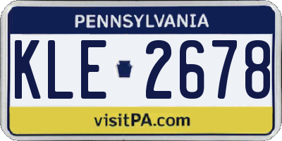 PA license plate KLE2678