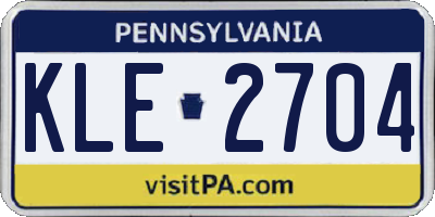 PA license plate KLE2704