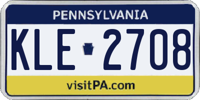 PA license plate KLE2708