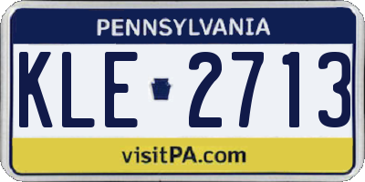 PA license plate KLE2713