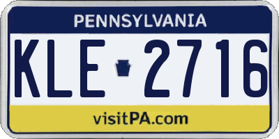 PA license plate KLE2716