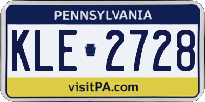 PA license plate KLE2728