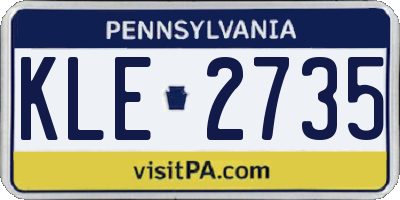 PA license plate KLE2735