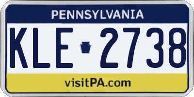 PA license plate KLE2738