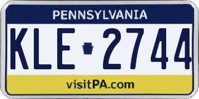 PA license plate KLE2744