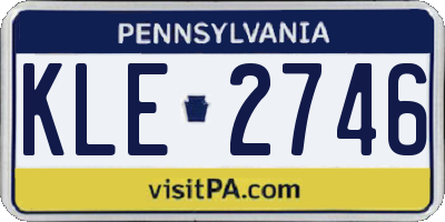 PA license plate KLE2746