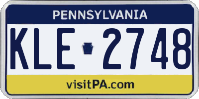 PA license plate KLE2748