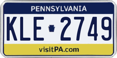 PA license plate KLE2749