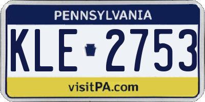 PA license plate KLE2753