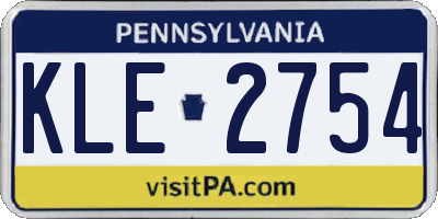 PA license plate KLE2754