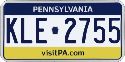 PA license plate KLE2755