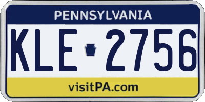 PA license plate KLE2756