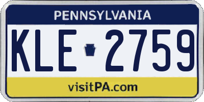 PA license plate KLE2759