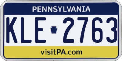 PA license plate KLE2763