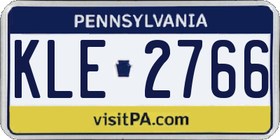 PA license plate KLE2766