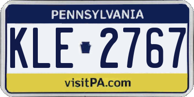 PA license plate KLE2767