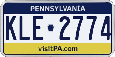 PA license plate KLE2774