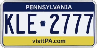 PA license plate KLE2777