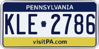 PA license plate KLE2786