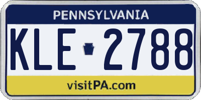 PA license plate KLE2788
