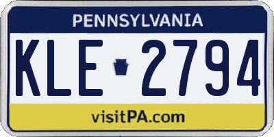 PA license plate KLE2794
