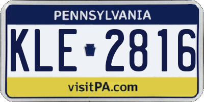 PA license plate KLE2816