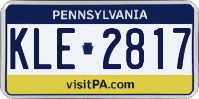 PA license plate KLE2817