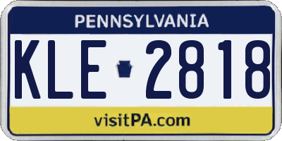 PA license plate KLE2818